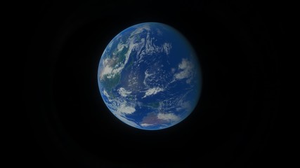 Fototapeta na wymiar Planet Earth from Space Blue Pacific Ocean
