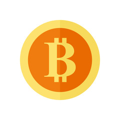 Single Bitcoin Simple Symbol Vector Illustration Graphic