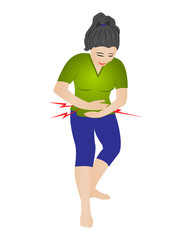 A girl having stomach pain