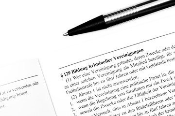 Bildung krimineller Vereinigungen Artikel im Strafgesetzbuch