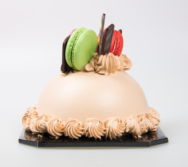cake or chocolate cake on a background.