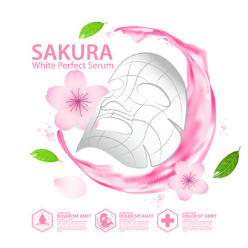 sakura nature serum, collagen solution mask sheet Skin Care Cosmetic.