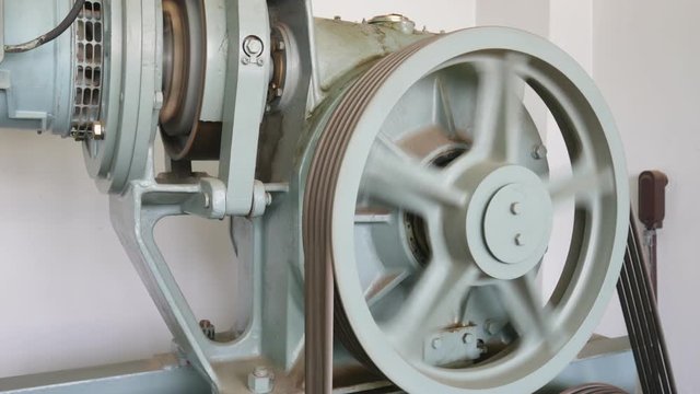 Elevator shaft maintenance. cable control.