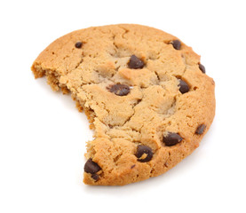 Cookies with chocolate on a white background, isolates