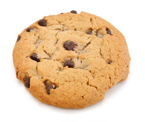 Cookies with chocolate on a white background, isolates