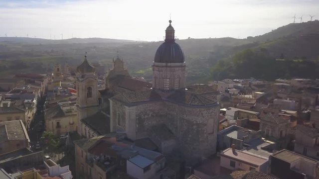 orbiting clockwise around cathedral in Militello Sicily