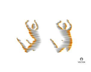 Business, freedom or happiness concept. 3d model of man. Human body model. Vector illustration.