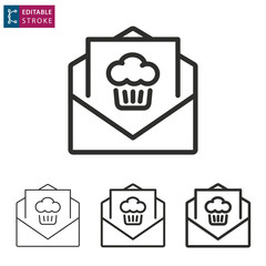 Cake line vector icon. Editable stroke.