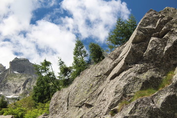 Panorama di montagna in Val Masino