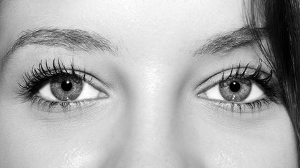 A beautiful insightful look woman's eyes.