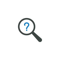 Magnifying glass icon, question icon