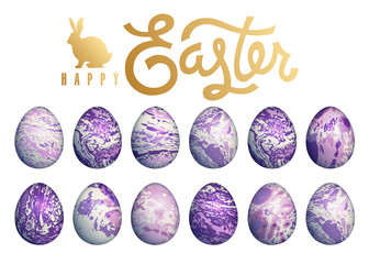Marble easter eggs set.