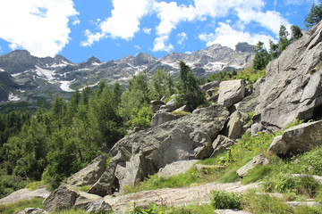 Panorama di montagna in Valtellina
