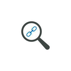 Magnifying glass icon, Chain link icon