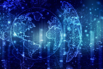 2d illustration technology background