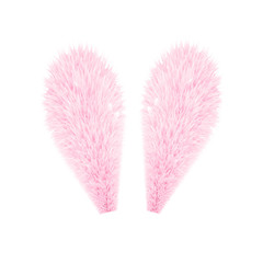 Vector realistic rabbit, bunny easter ears