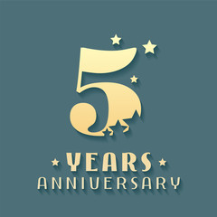 5 years anniversary vector icon, symbol, logo