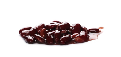 cooked red kidney beans isolated on white background