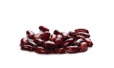 cooked red kidney beans isolated on white background