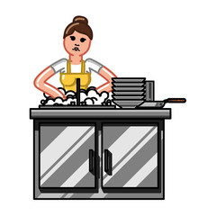 Fototapeta premium Cleaning service woman