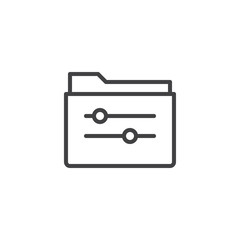 Folder setting bar line icon, outline vector sign, linear style pictogram isolated on white. Symbol, logo illustration. Editable stroke