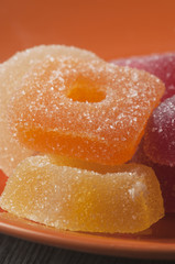 Marmalade rings on a plate