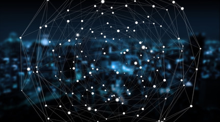 Fototapeta premium Connections system sphere and datas exchanges 3D rendering