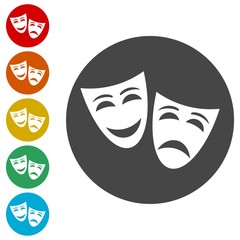 Theater mask isolated icon 