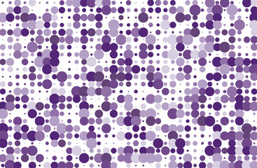 Dotted background with circles, dots, point different size, scale. Halftone pattern. Violet color Vector illustration  