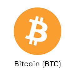Bitcoin (BTC). Vector illustration crypto coin ic