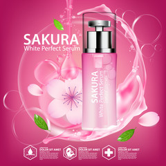 Sakura Nature Essence Water, collagen solution Skin Care Cosmetic.