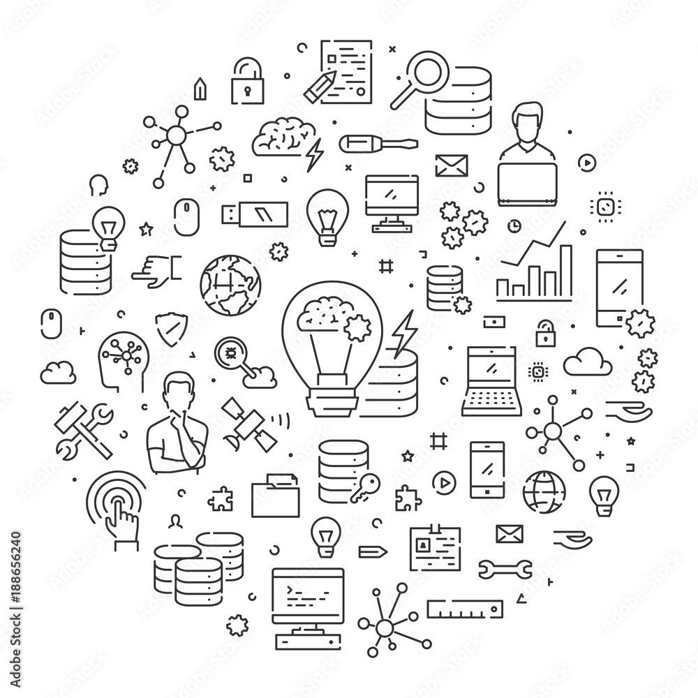 Poster vector line web concept for big data