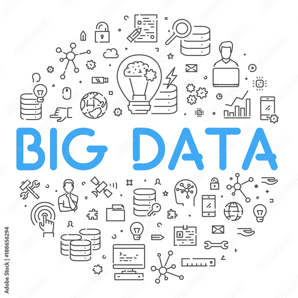 Poster vector line web concept for big data