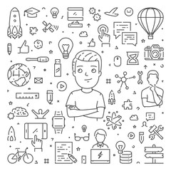 Vector line web concept for new idea