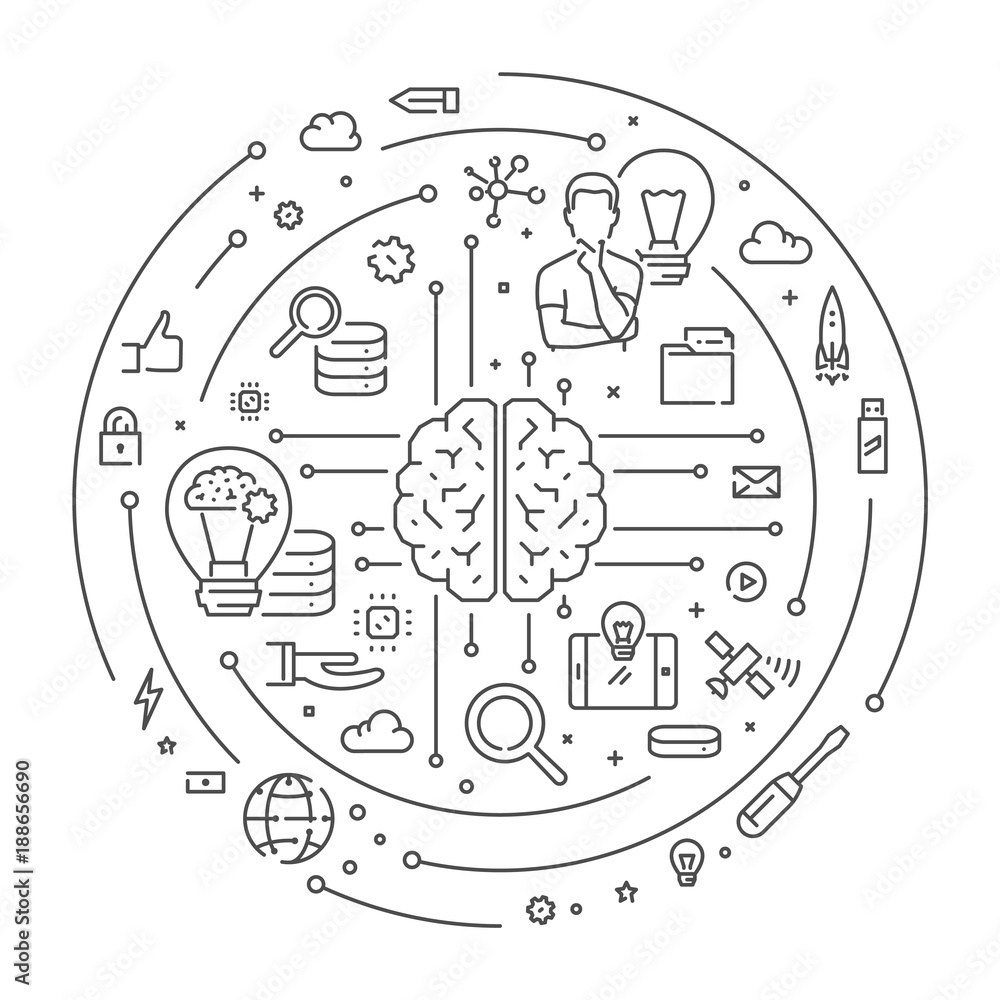Aufkleber vector line web concept for big data