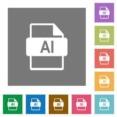 AI file format square flat icons