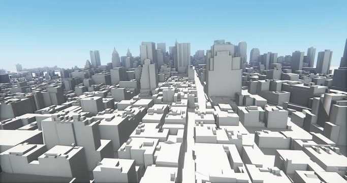 4k abstract urban business construction,flying over 3D Virtual Geometric City Office Buildings,aerial view of NewYork,web tech.