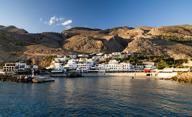 Fototapeta na wymiar Small village Sfakia at southern coast of Crete island, Greece