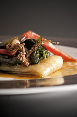 Acelgas y puerros glaseados