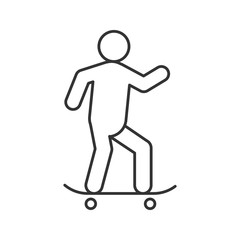 Skateboarder linear icon