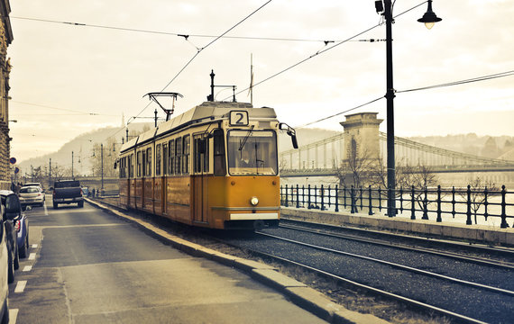 The tram at Budapest