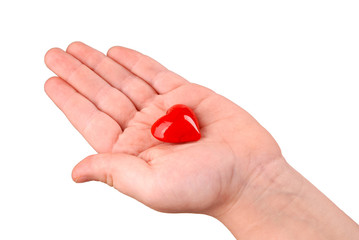 red heart in baby's palm