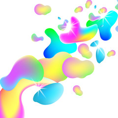 Abstract background with fluid elements. Liquid plastic colorful shapes 4.