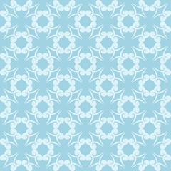 White and blue floral seamless pattern