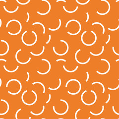 Geometric ornament. Orange and white seamless pattern