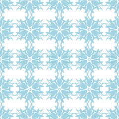 Blue floral seamless pattern on white background