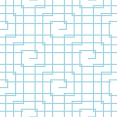White and blue geometric ornament. Seamless pattern