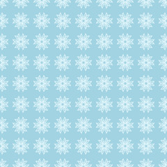 White floral seamless pattern on blue background