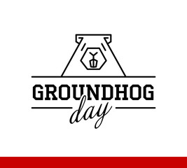 Groundhog Day. inscription on postcard and picture of Groundhog