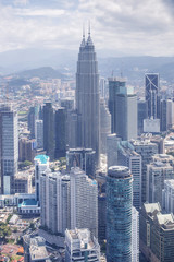 Fototapeta premium City center with Petronas twin towers, Kuala Lumpur skyline